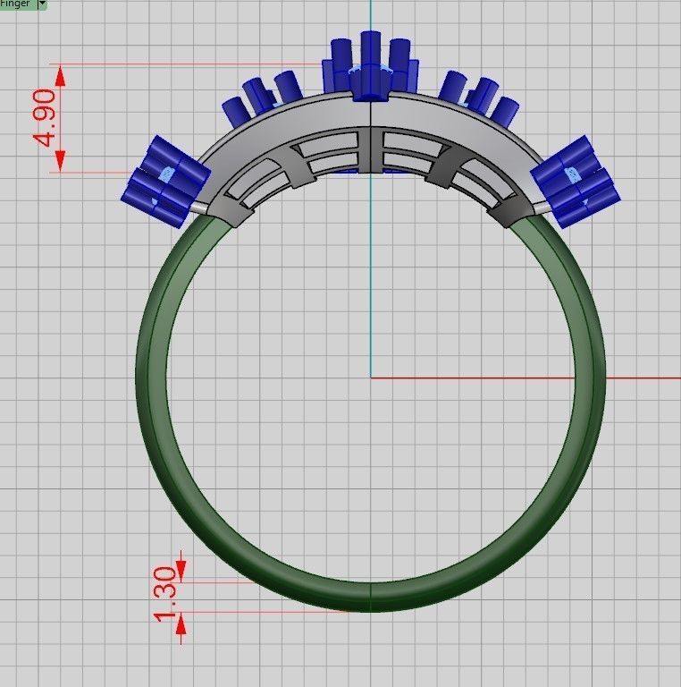 A set of 24 designed rings ready for manufacturing 3D print model_113