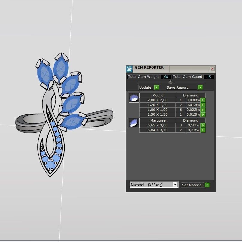 A set of 24 designed rings ready for manufacturing 3D print model_6