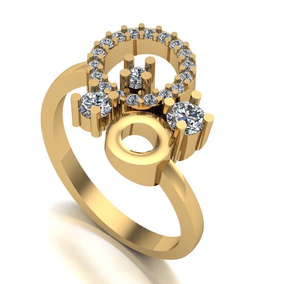 A set of 24 designed rings ready for manufacturing 3D print model_102