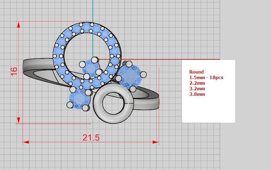 A set of 24 designed rings ready for manufacturing 3D print model_106