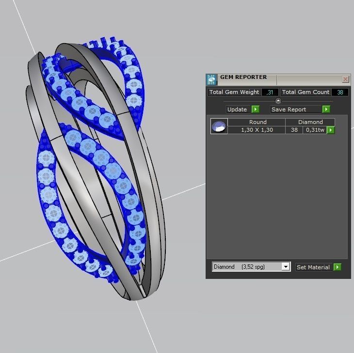 A set of 24 designed rings ready for manufacturing 3D print model_16
