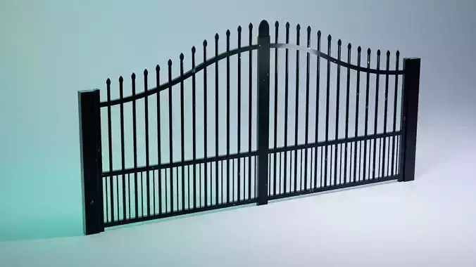 3d model of a black metal gate