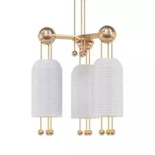 LANTERN three - light chandelier in brass