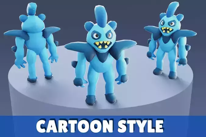 Cartoon Characters - Big Blueny Warrior