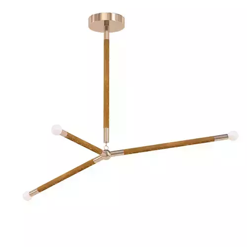 ARROW modern pendant light with two wooden rods