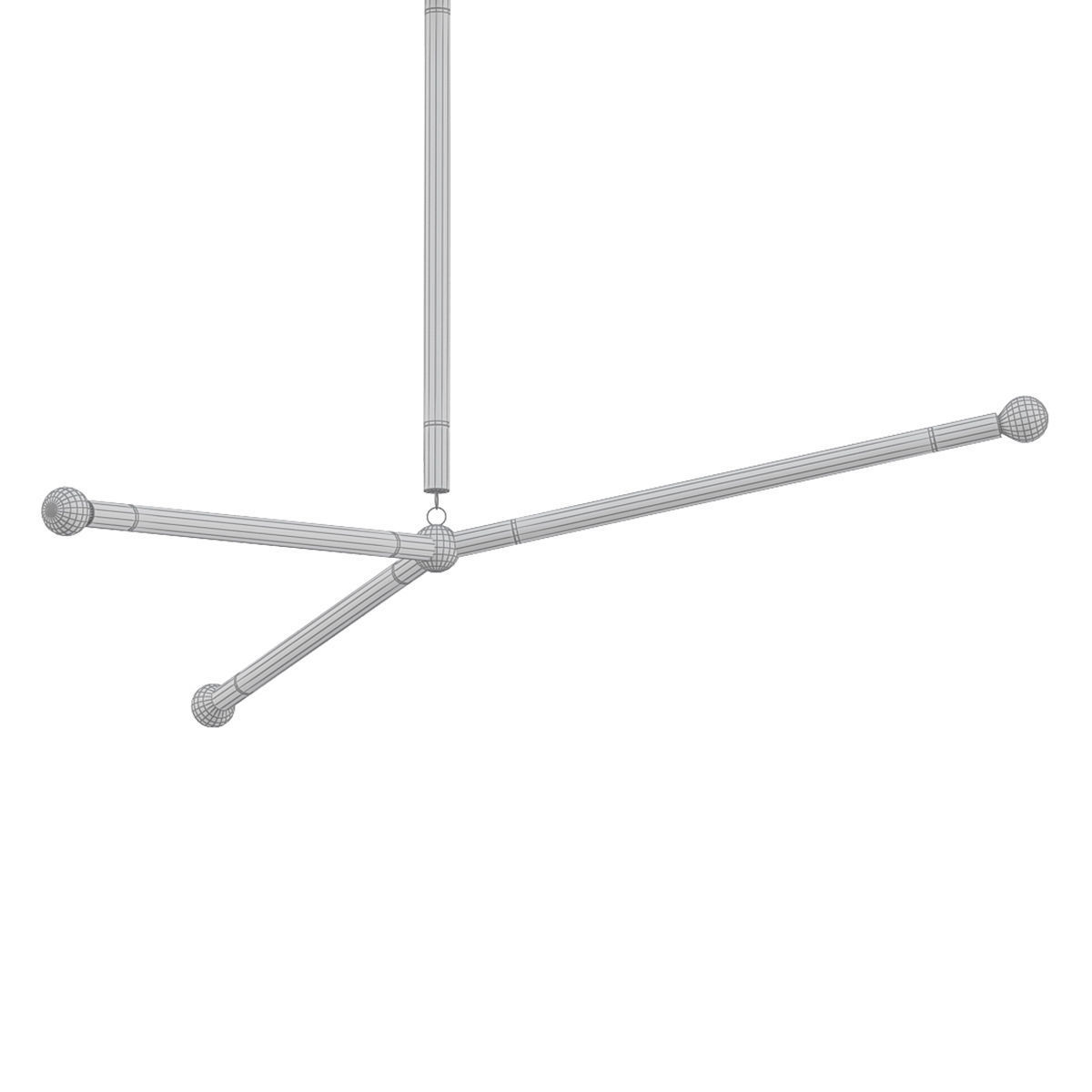 ARROW modern pendant light with two wooden rods 3D model_4