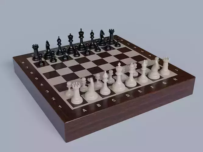 Low Poly Chess board 3D model