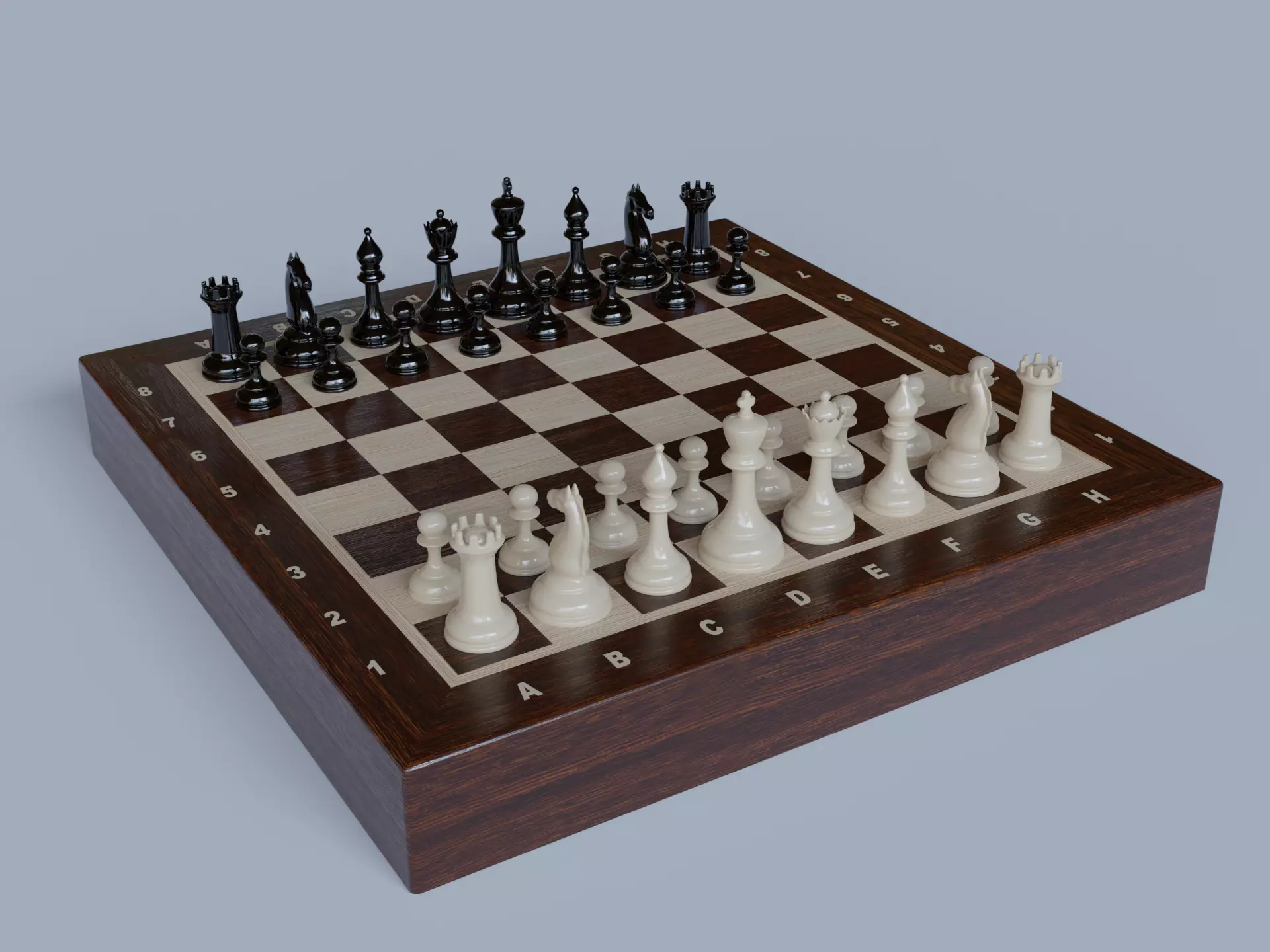 Low Poly Chess board 3D model_0