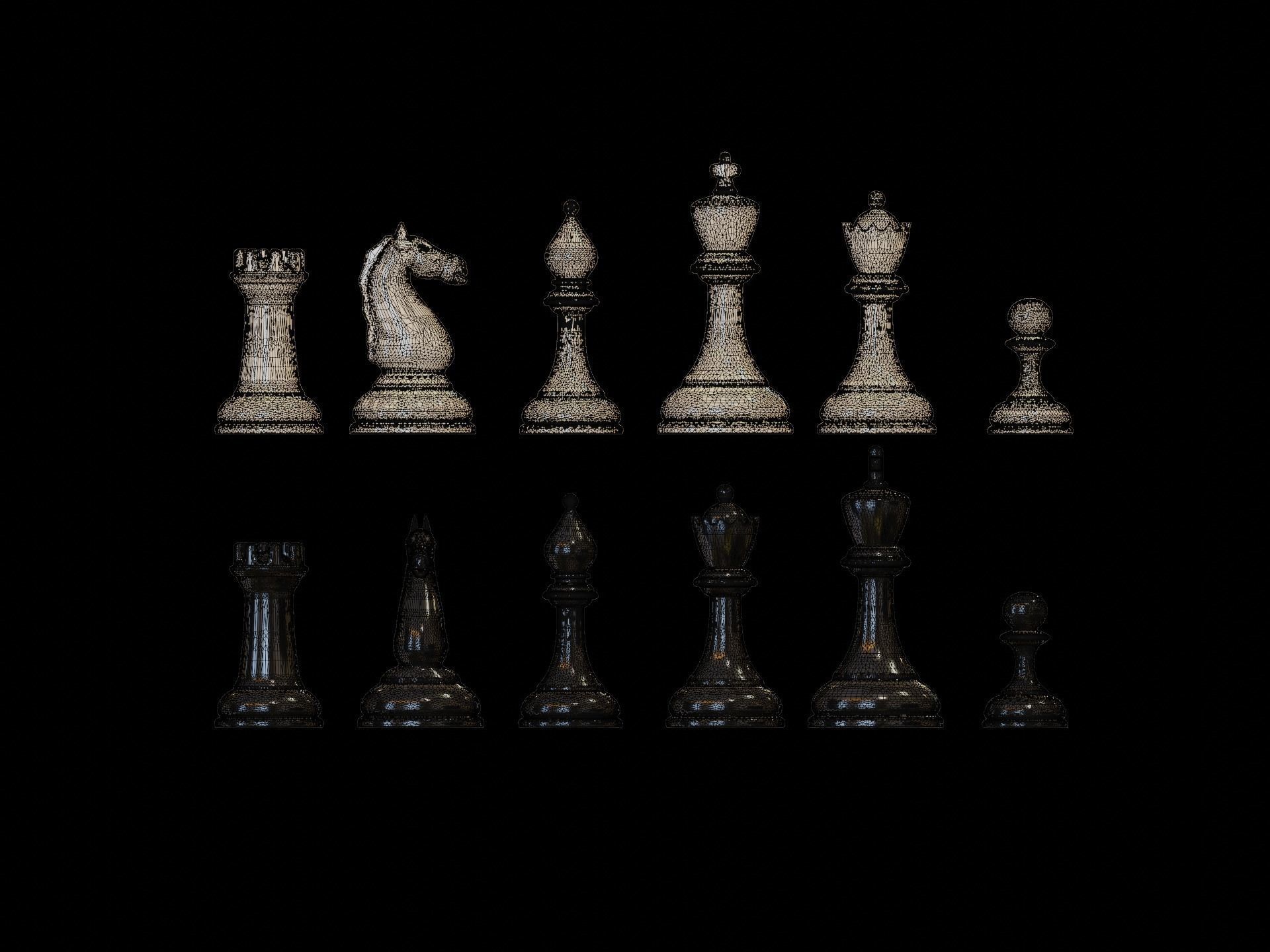 Low Poly Chess board 3D model_8