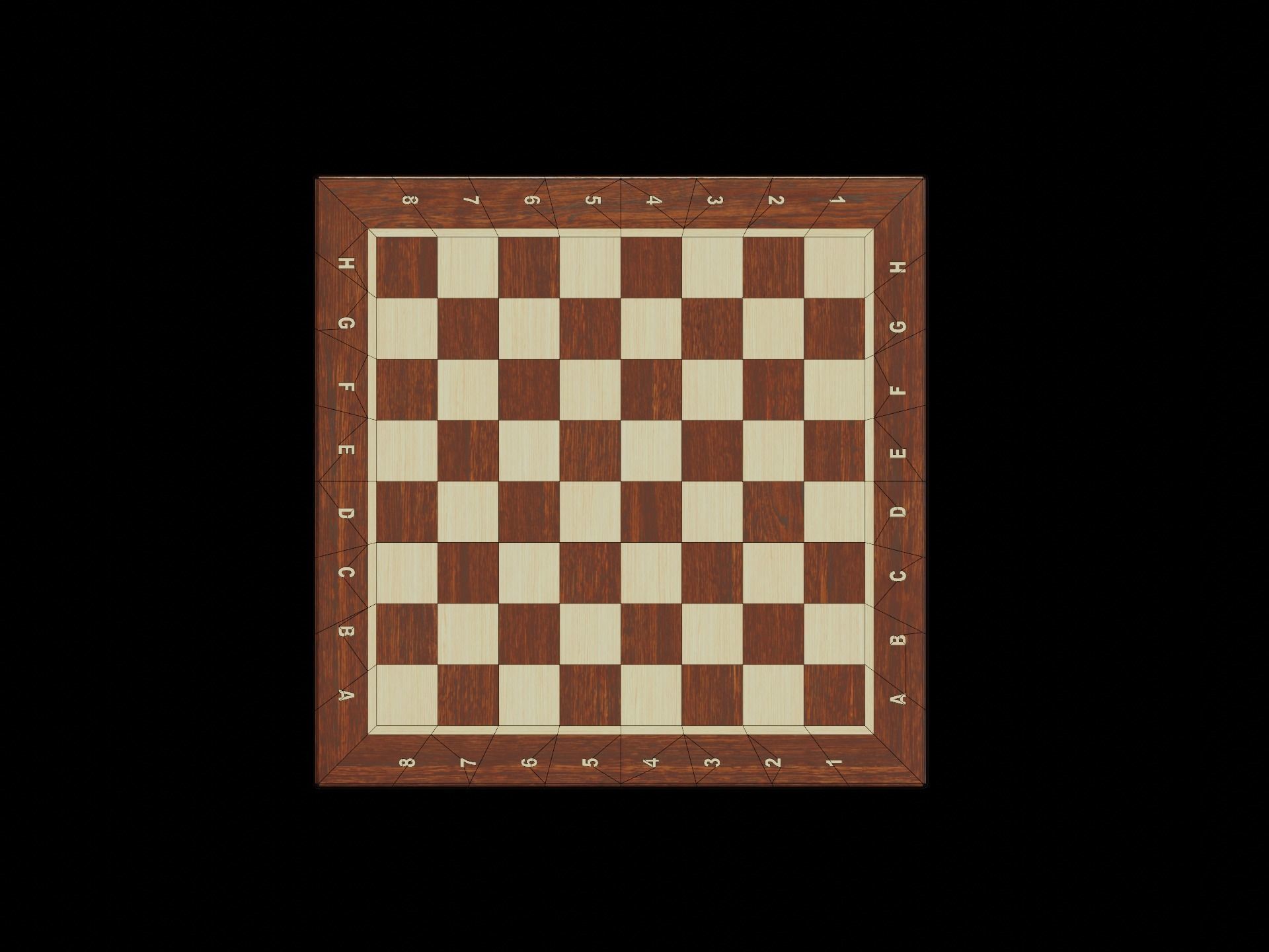 Low Poly Chess board 3D model_7