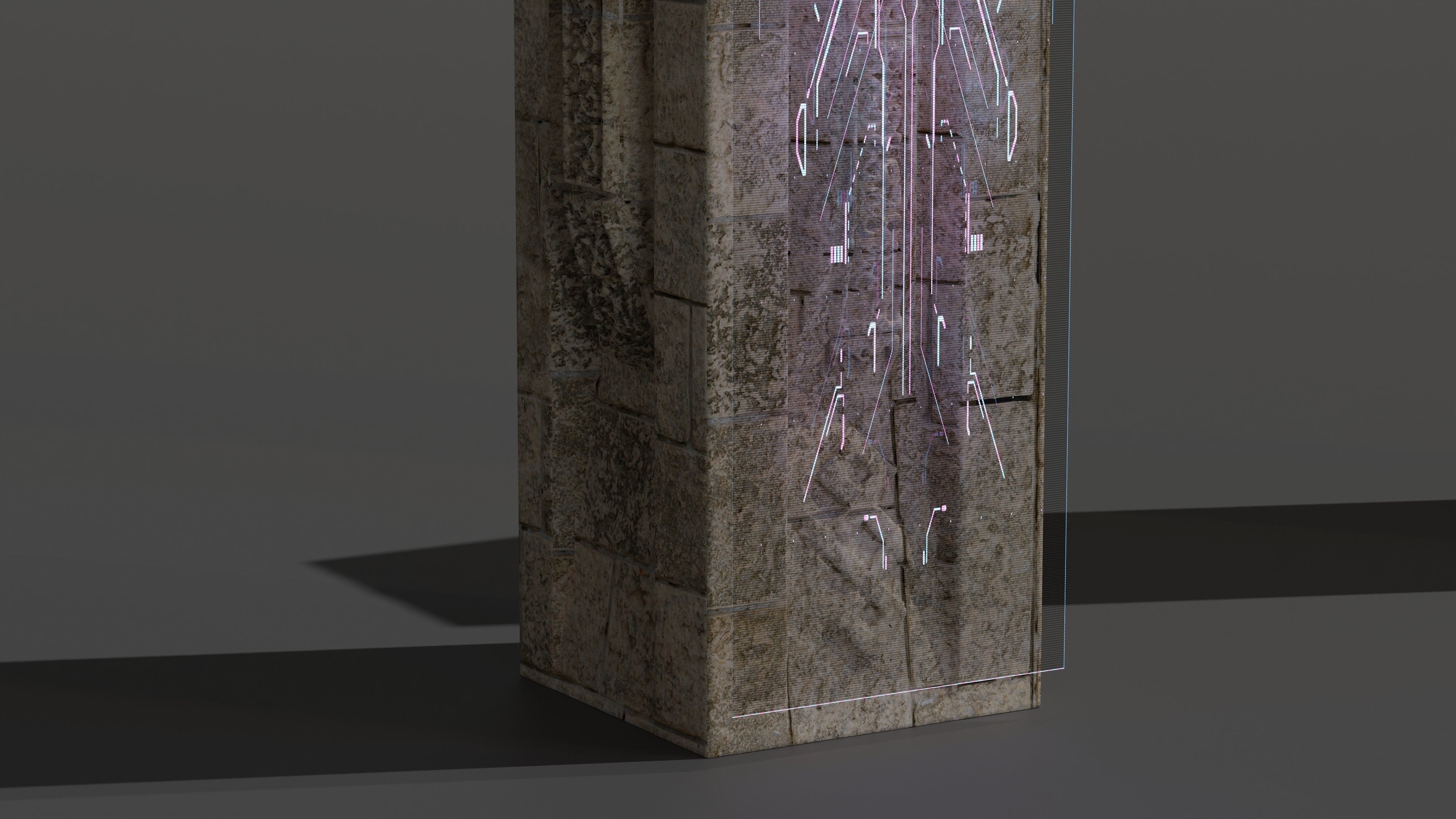 Mixed look Pillar 3D model_3