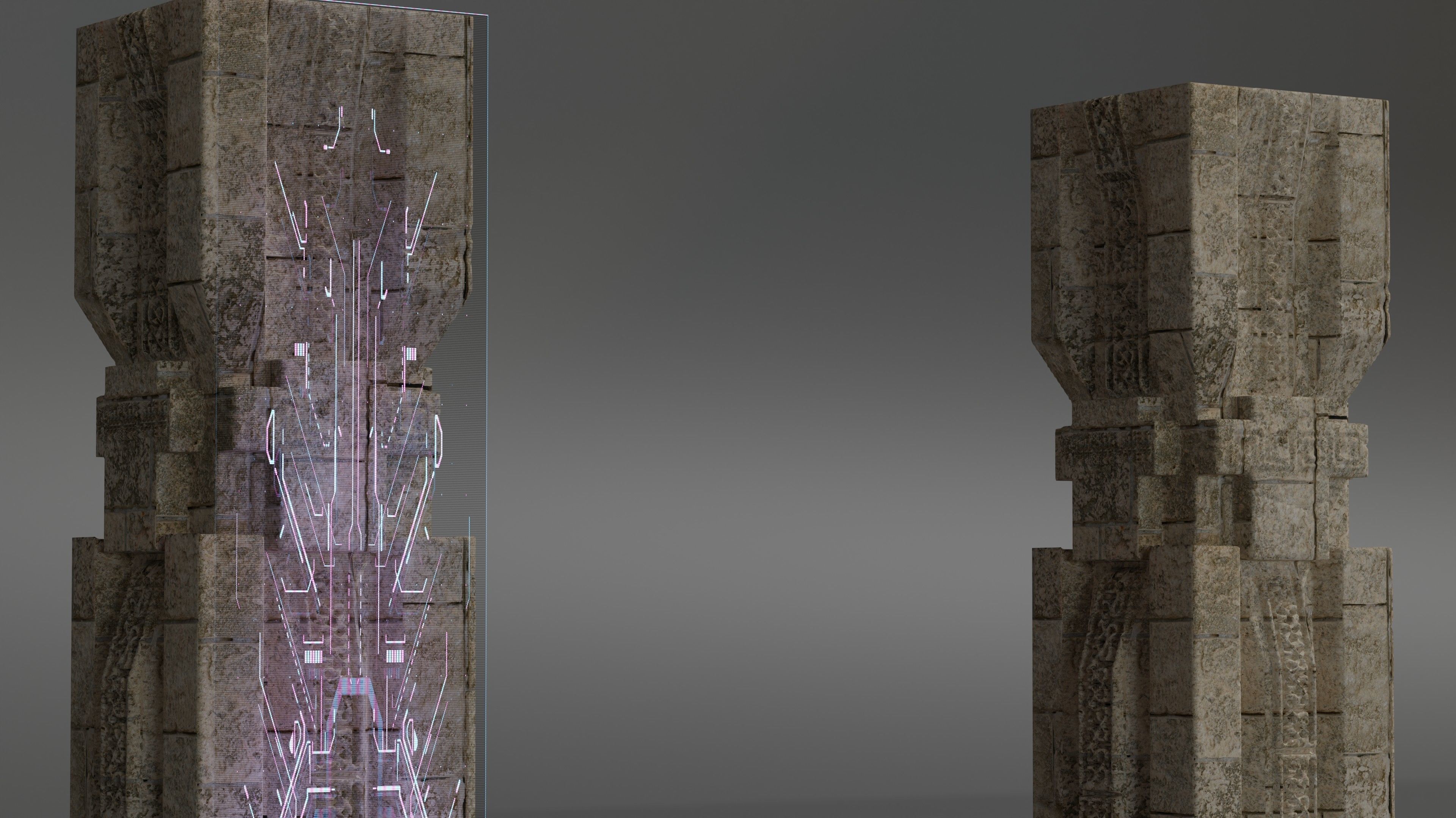 Mixed look Pillar 3D model_1