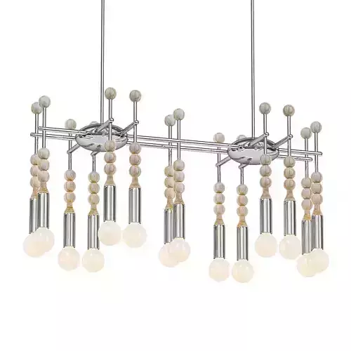 TALISMAN modern chandelier with beads and metal rods