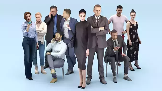 Office people 20 3D Model Collection
