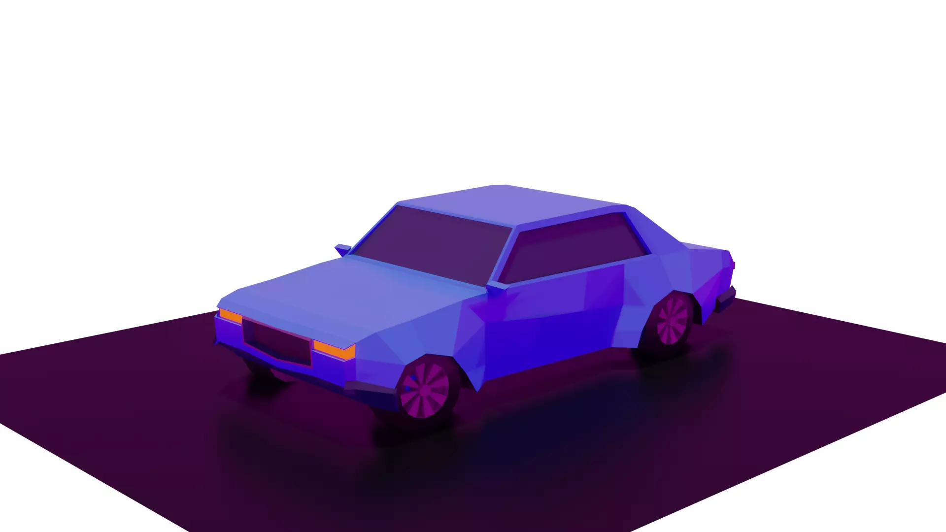 Low Poly Car in polygons 3D model_0
