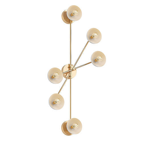TRAPEZE four light wall sconce in gold 3D model