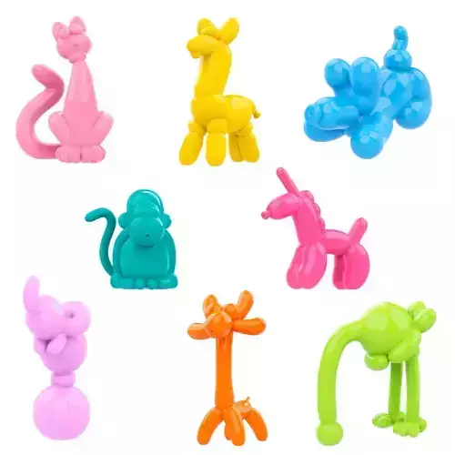 PACK 8 CUTE ANIMALS BALLOONS SCULPTURES