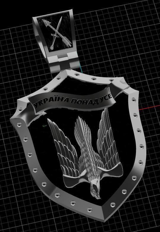 Ukrainian Shield Trident 3D print model_6