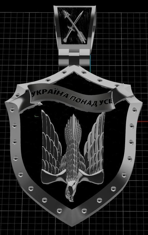 Ukrainian Shield Trident 3D print model_5