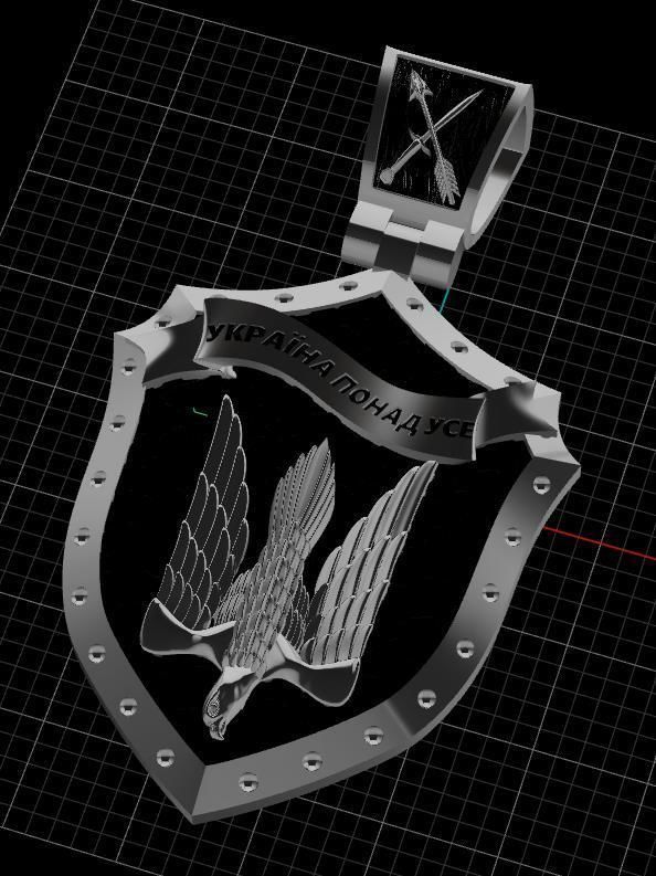 Ukrainian Shield Trident 3D print model_7