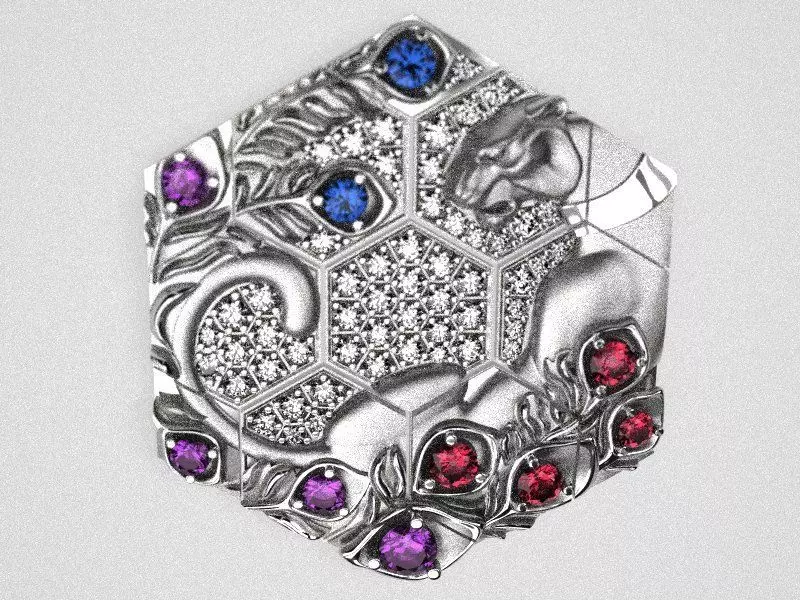 Kitty in a collar ring 3D print model_0