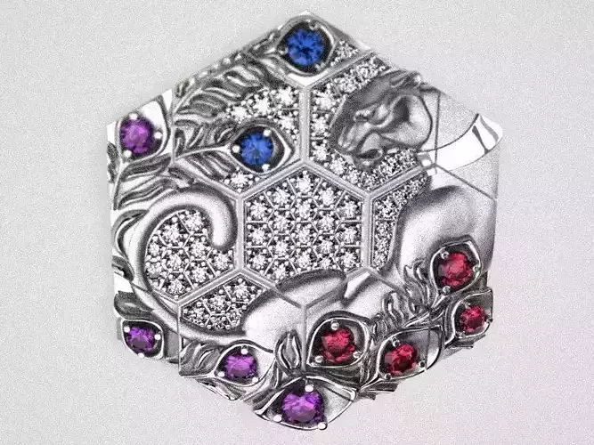 Kitty in a collar ring 3D print model