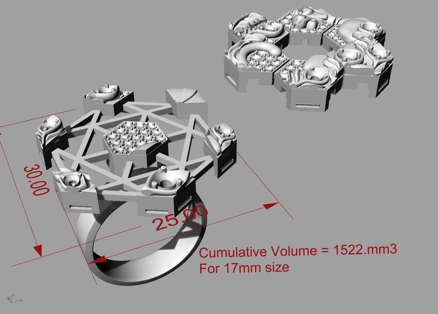 Kitty in a collar ring 3D print model_3