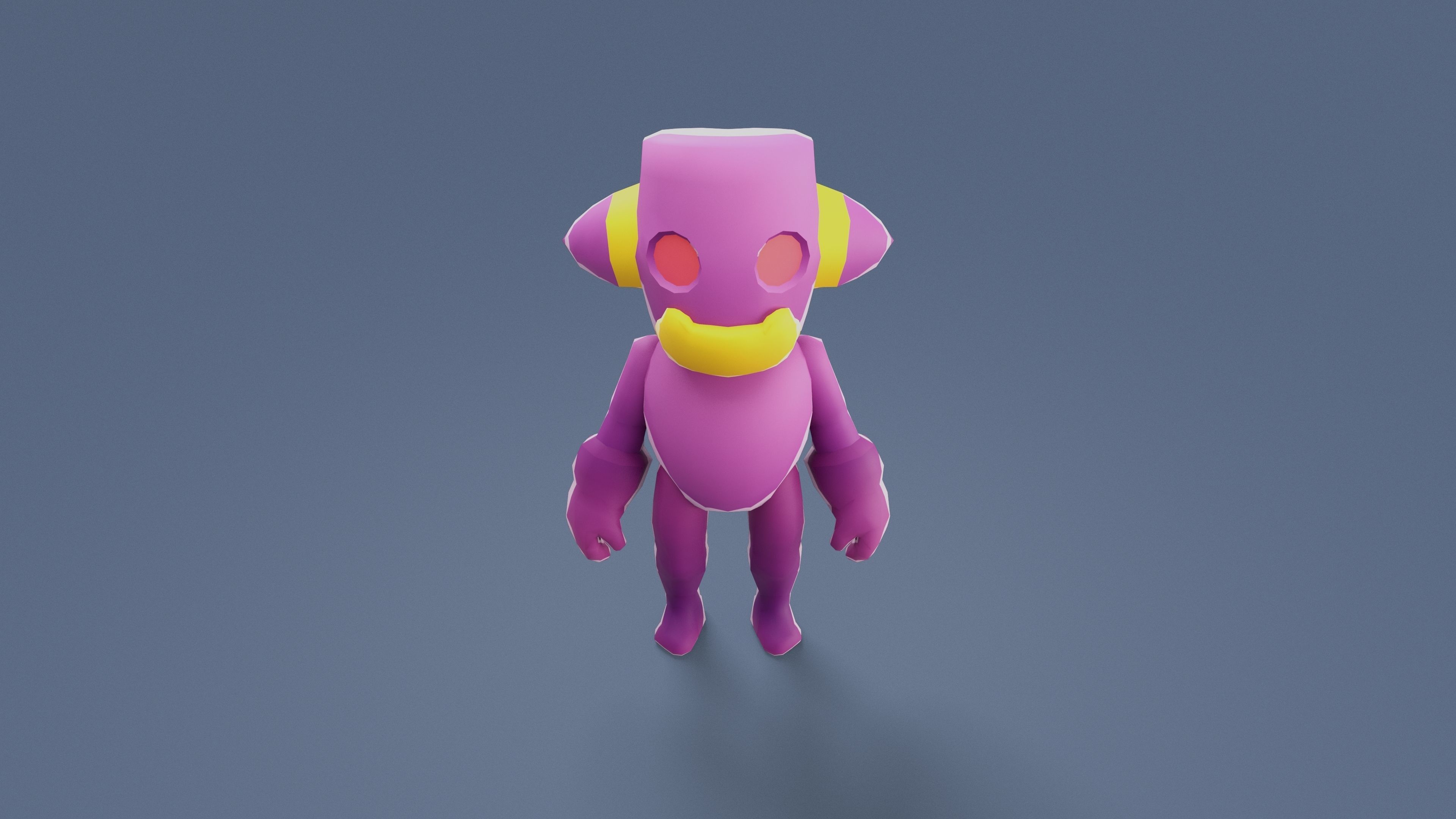 Cartoon Characters - Small Devil Warrior Low-poly 3D model_7