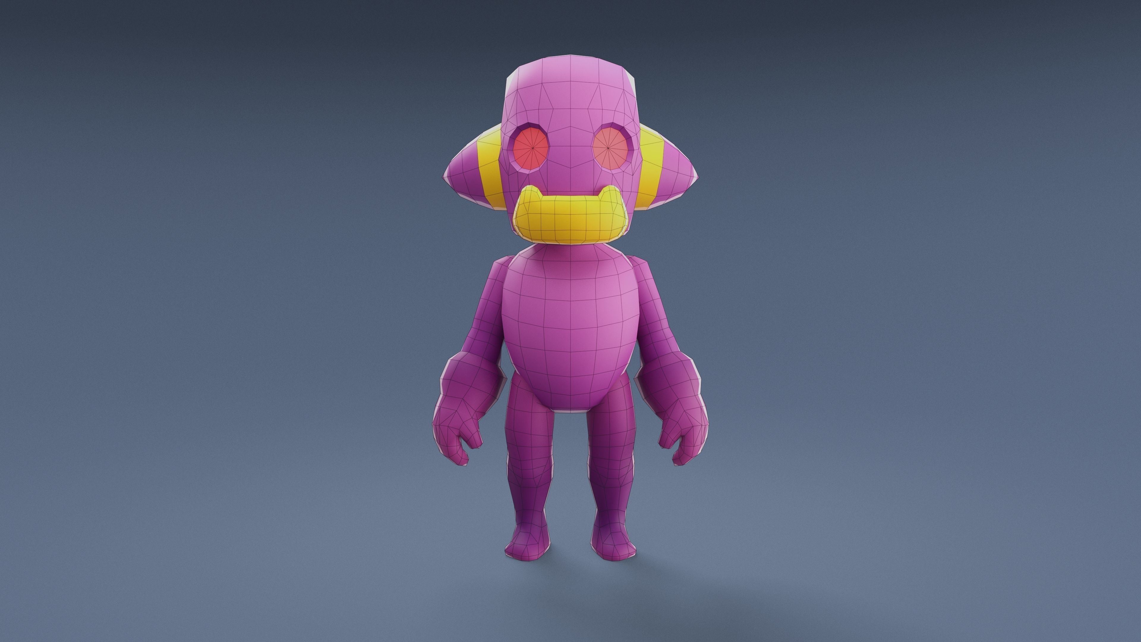 Cartoon Characters - Small Devil Warrior Low-poly 3D model_22