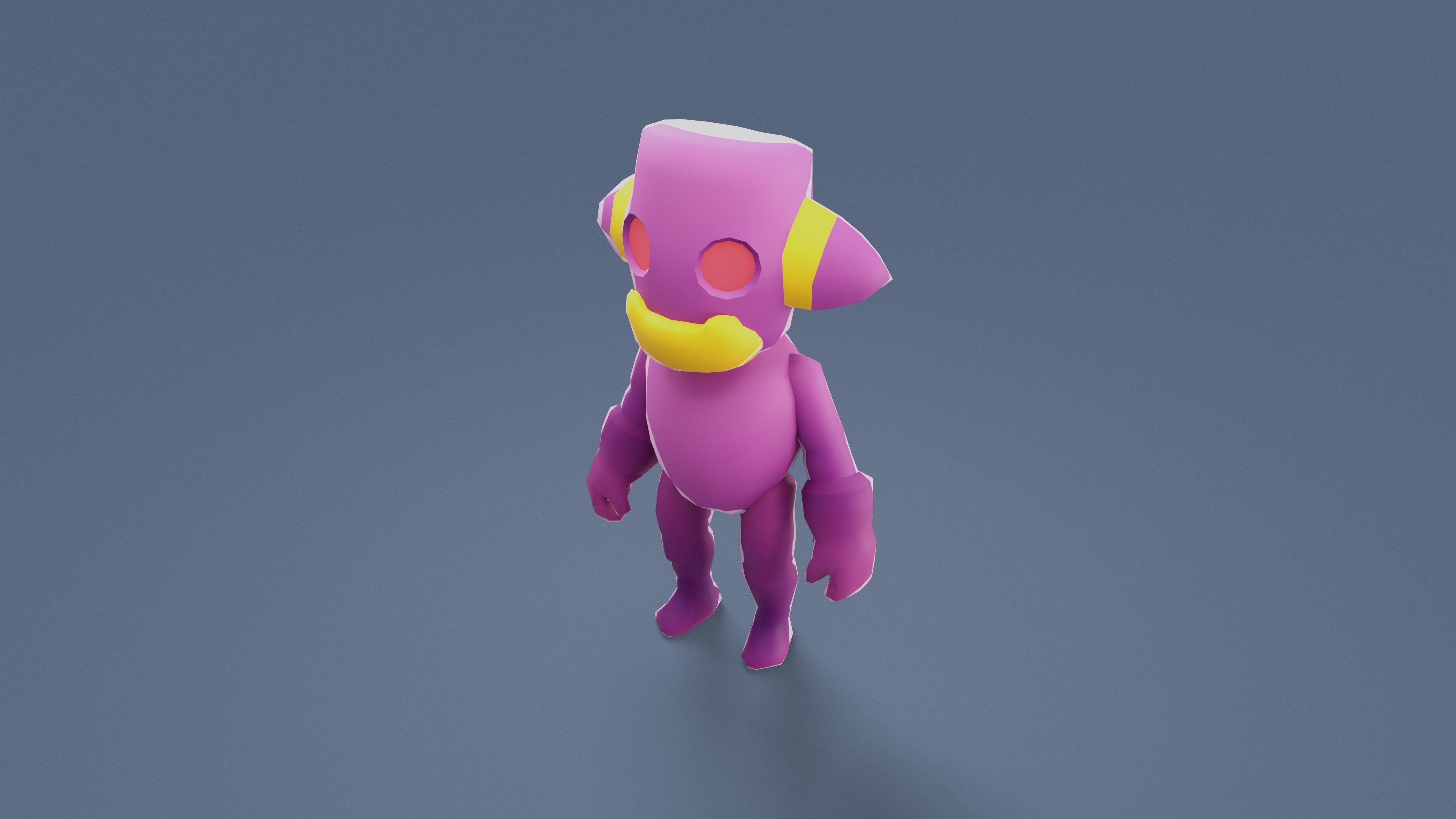 Cartoon Characters - Small Devil Warrior Low-poly 3D model_2