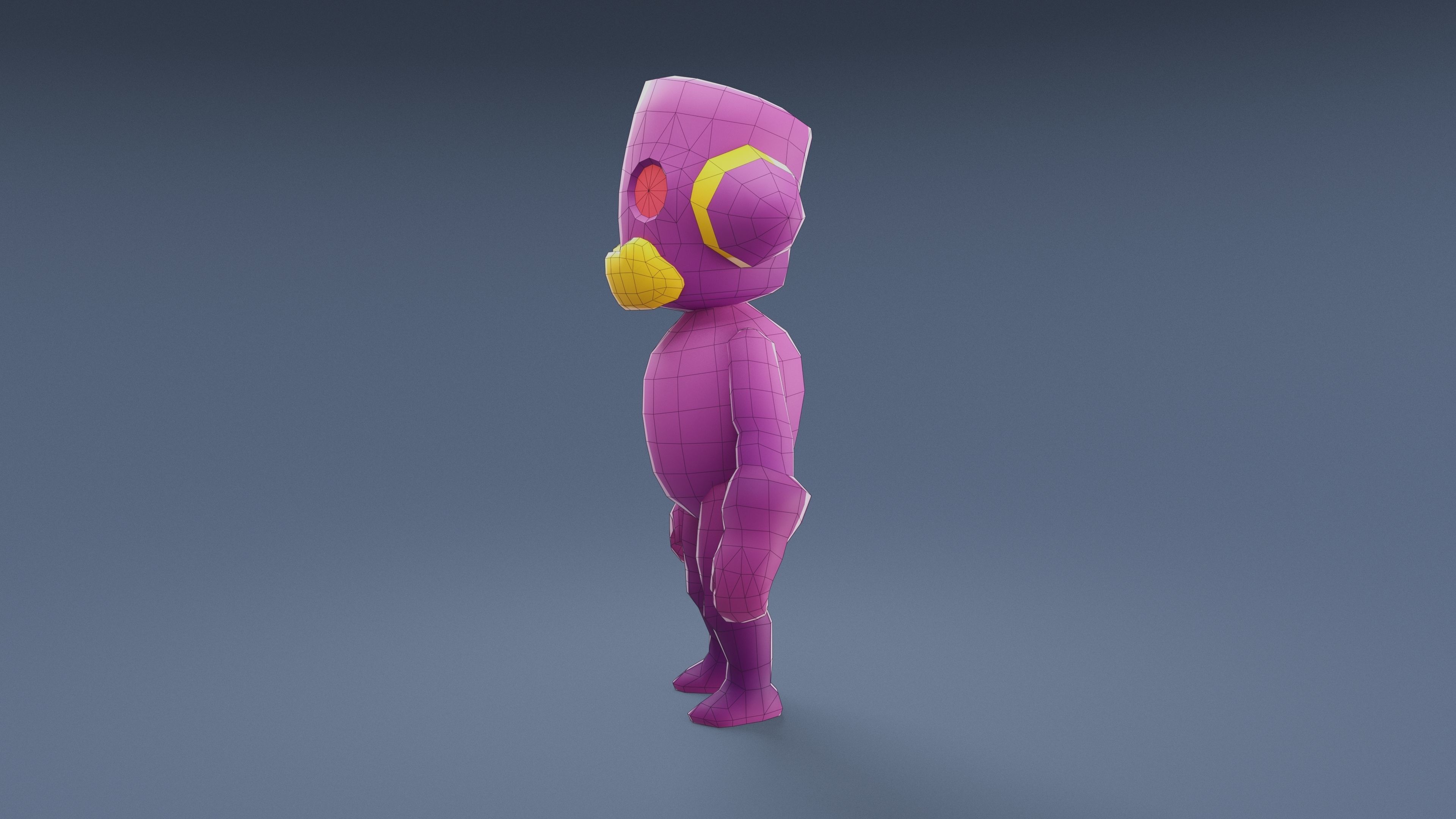 Cartoon Characters - Small Devil Warrior Low-poly 3D model_19