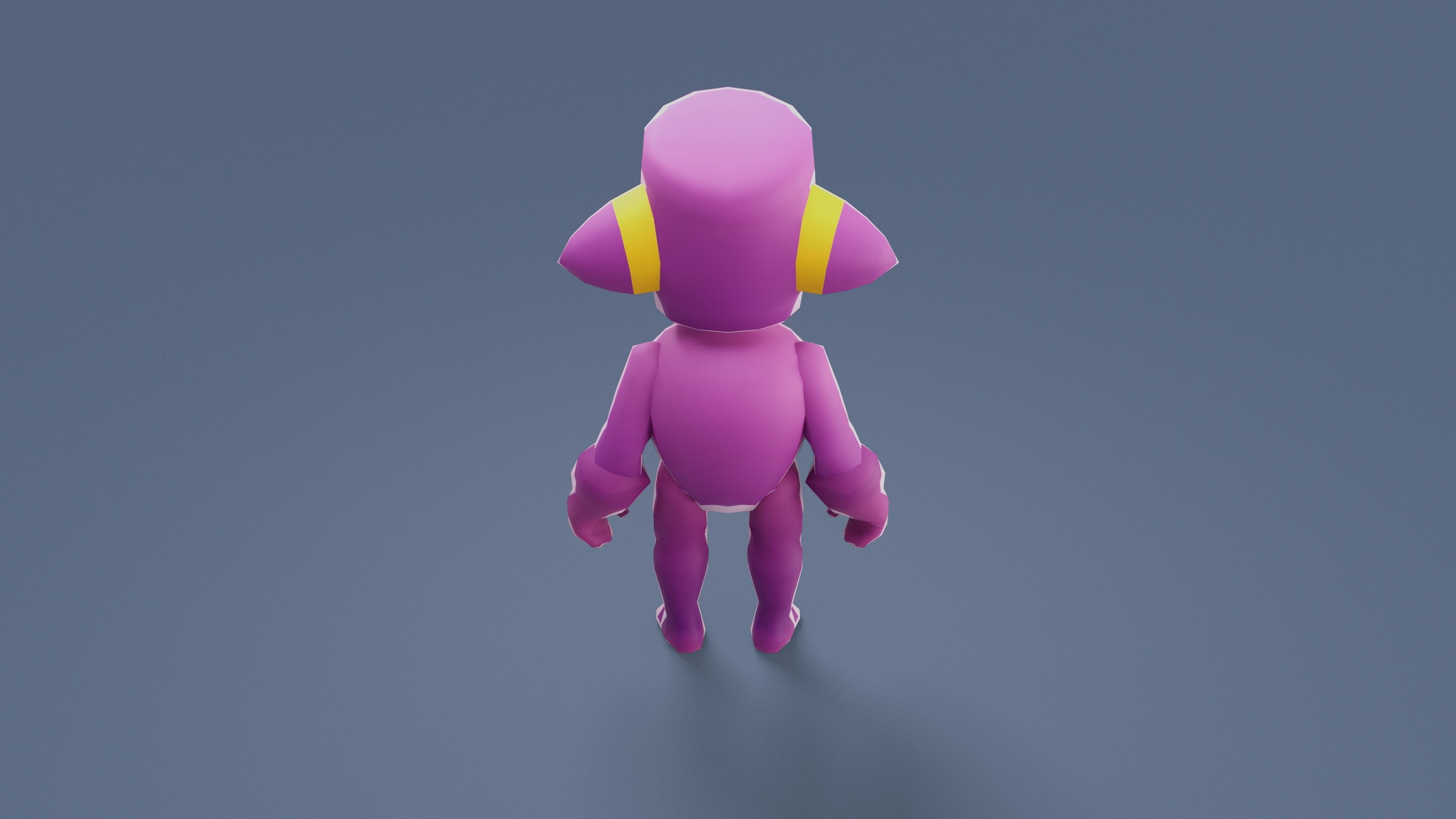 Cartoon Characters - Small Devil Warrior Low-poly 3D model_4