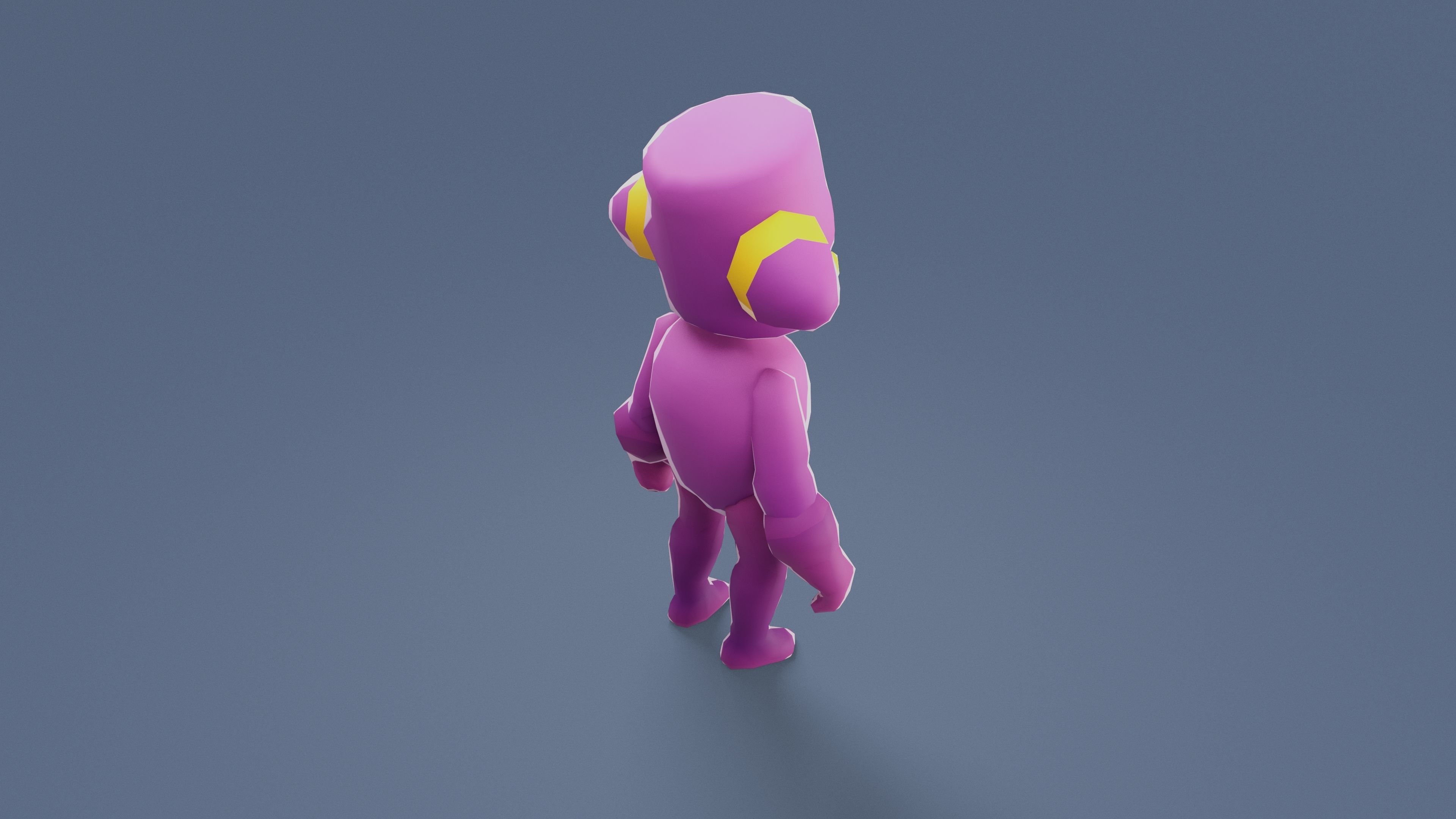 Cartoon Characters - Small Devil Warrior Low-poly 3D model_5