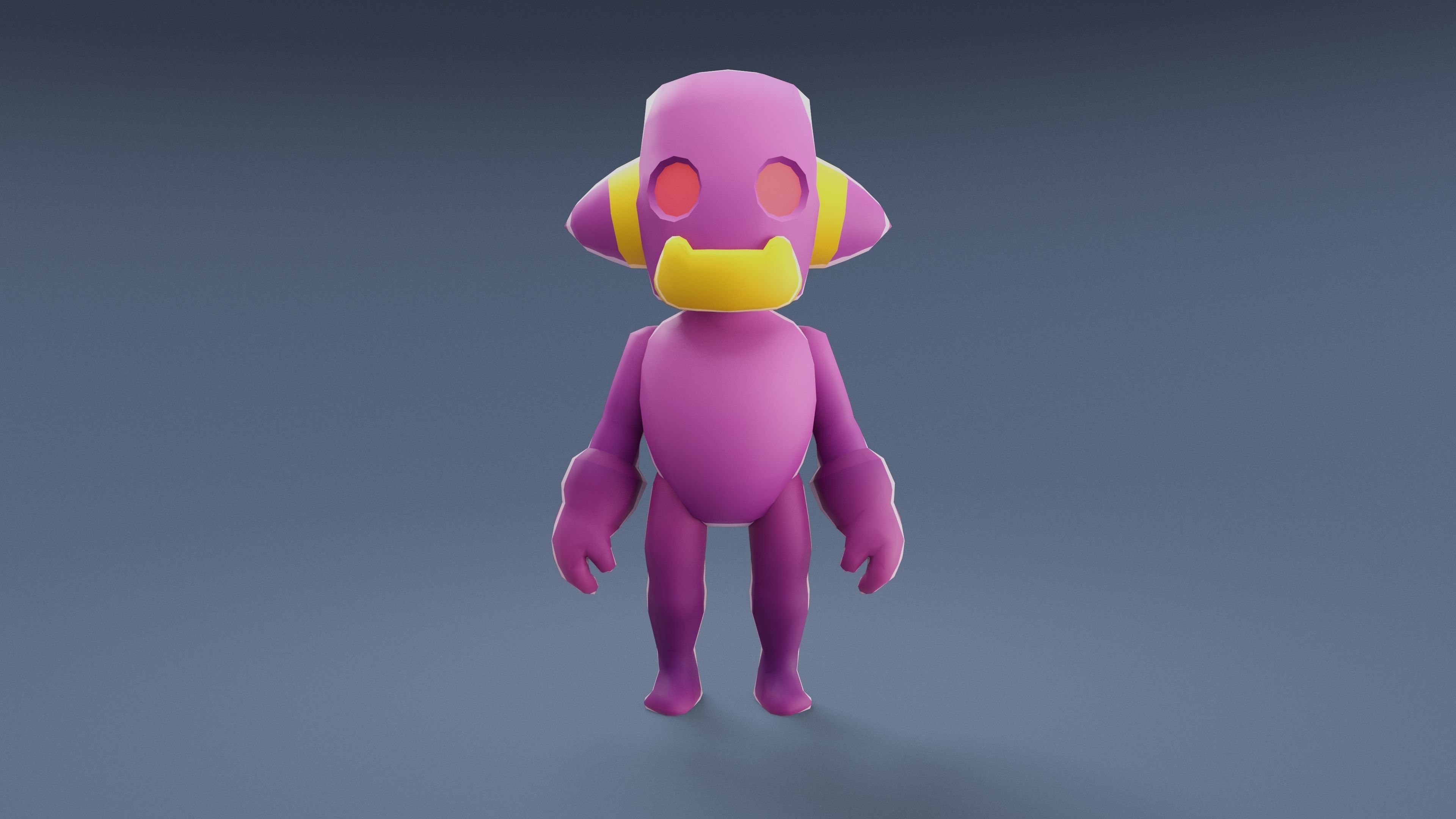 Cartoon Characters - Small Devil Warrior Low-poly 3D model_12