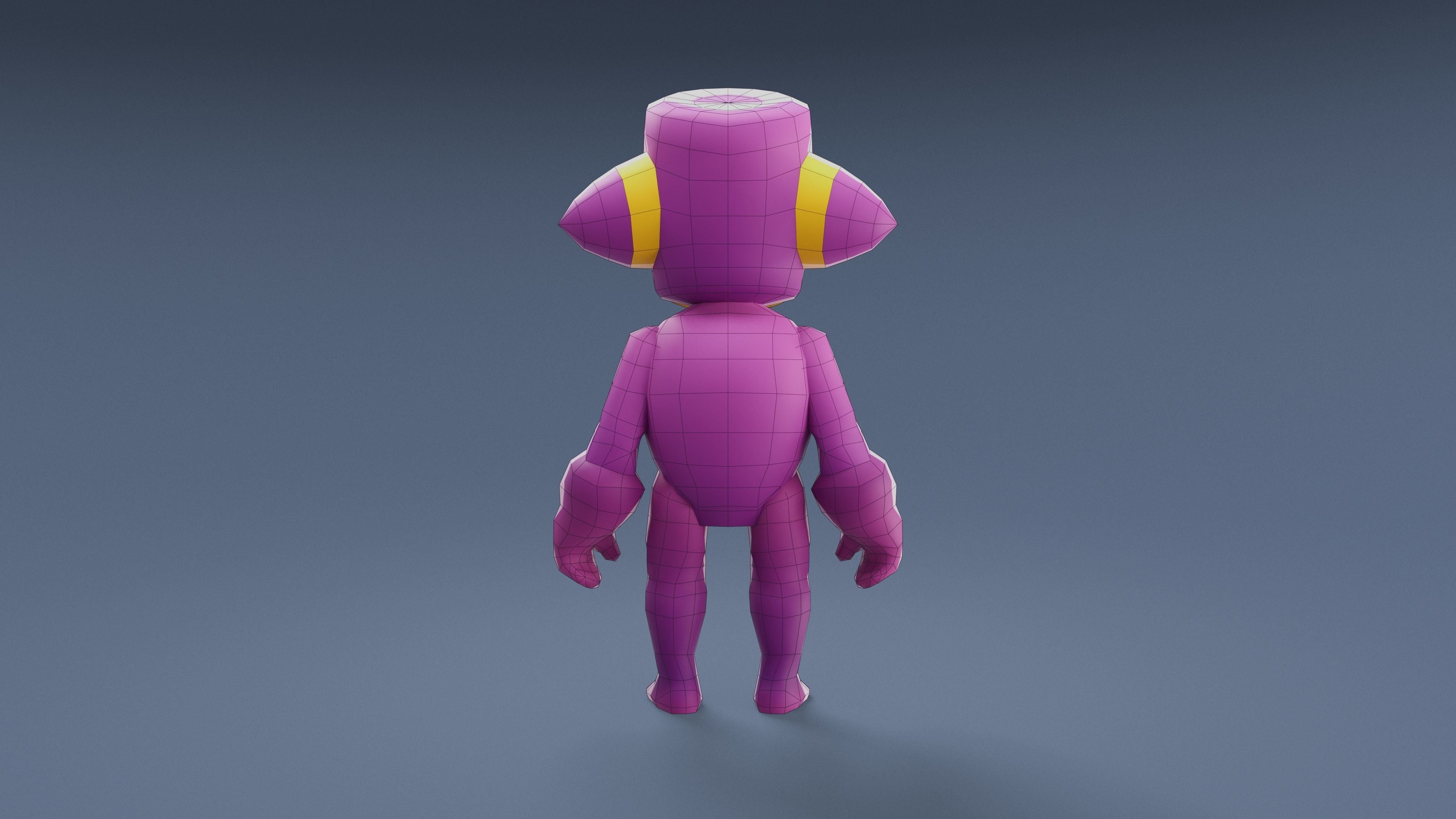Cartoon Characters - Small Devil Warrior Low-poly 3D model_20