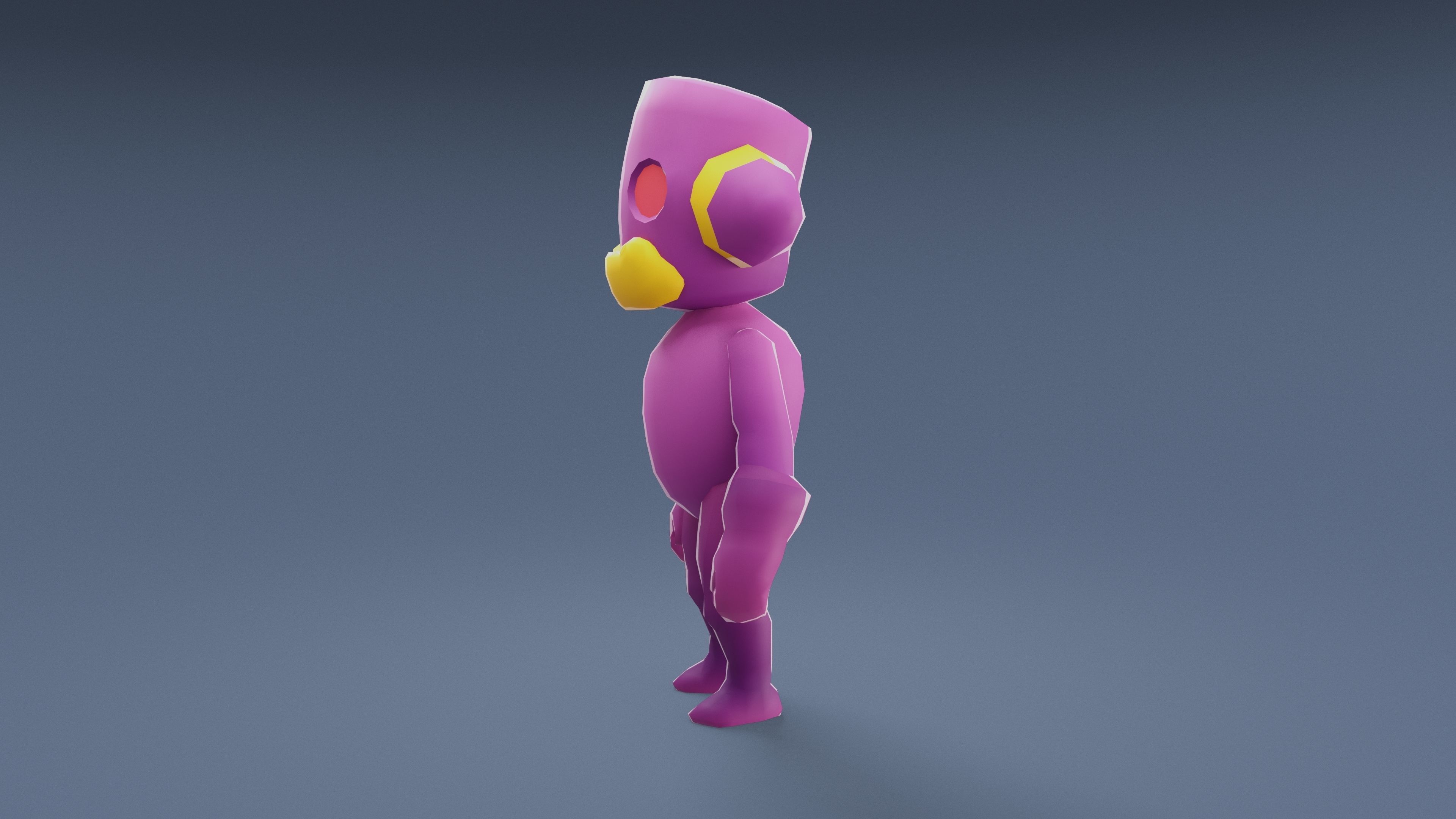 Cartoon Characters - Small Devil Warrior Low-poly 3D model_8