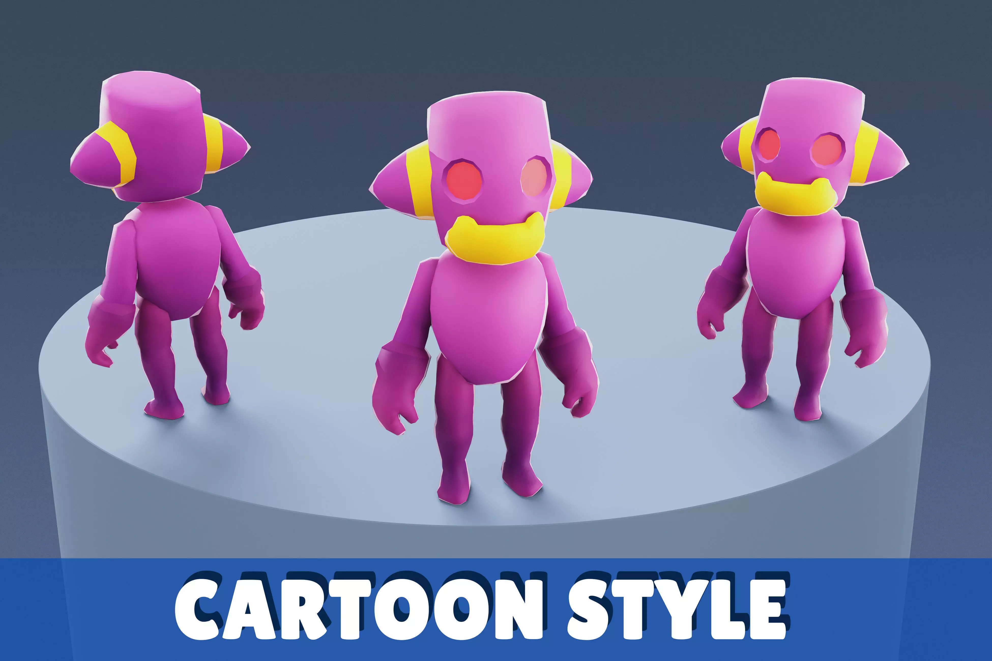 Cartoon Characters - Small Devil Warrior Low-poly 3D model_0