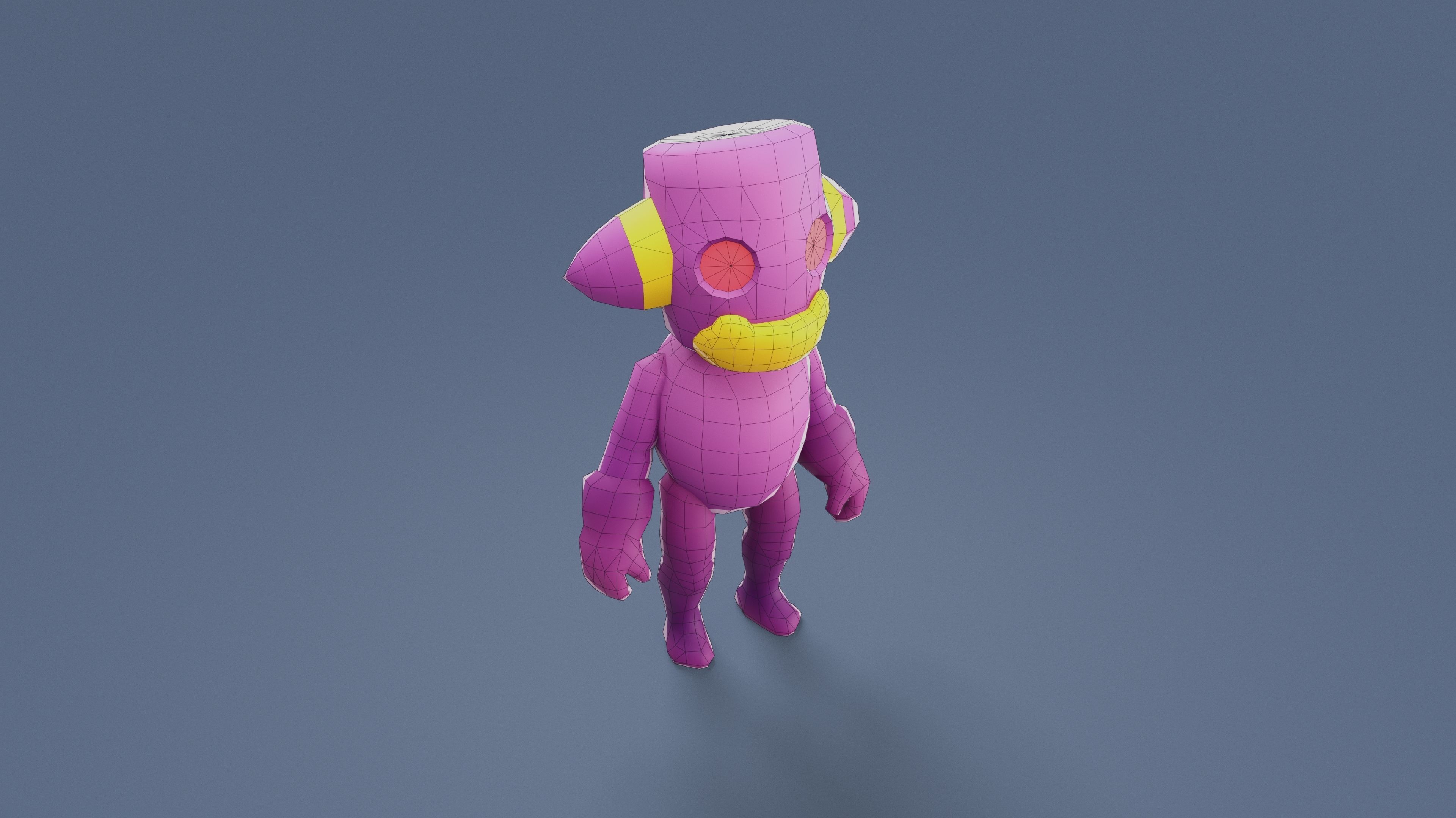 Cartoon Characters - Small Devil Warrior Low-poly 3D model_17
