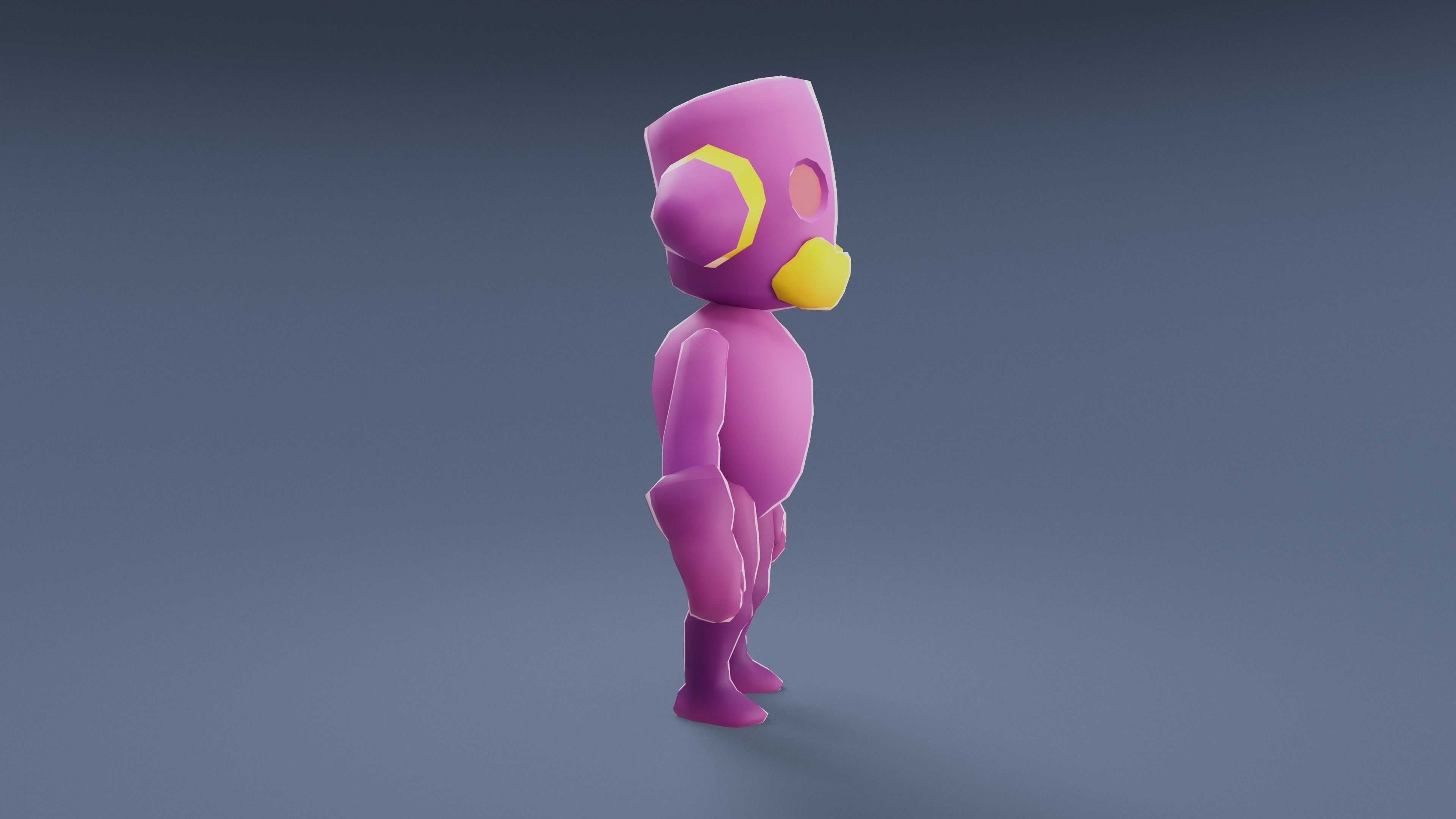 Cartoon Characters - Small Devil Warrior Low-poly 3D model_10