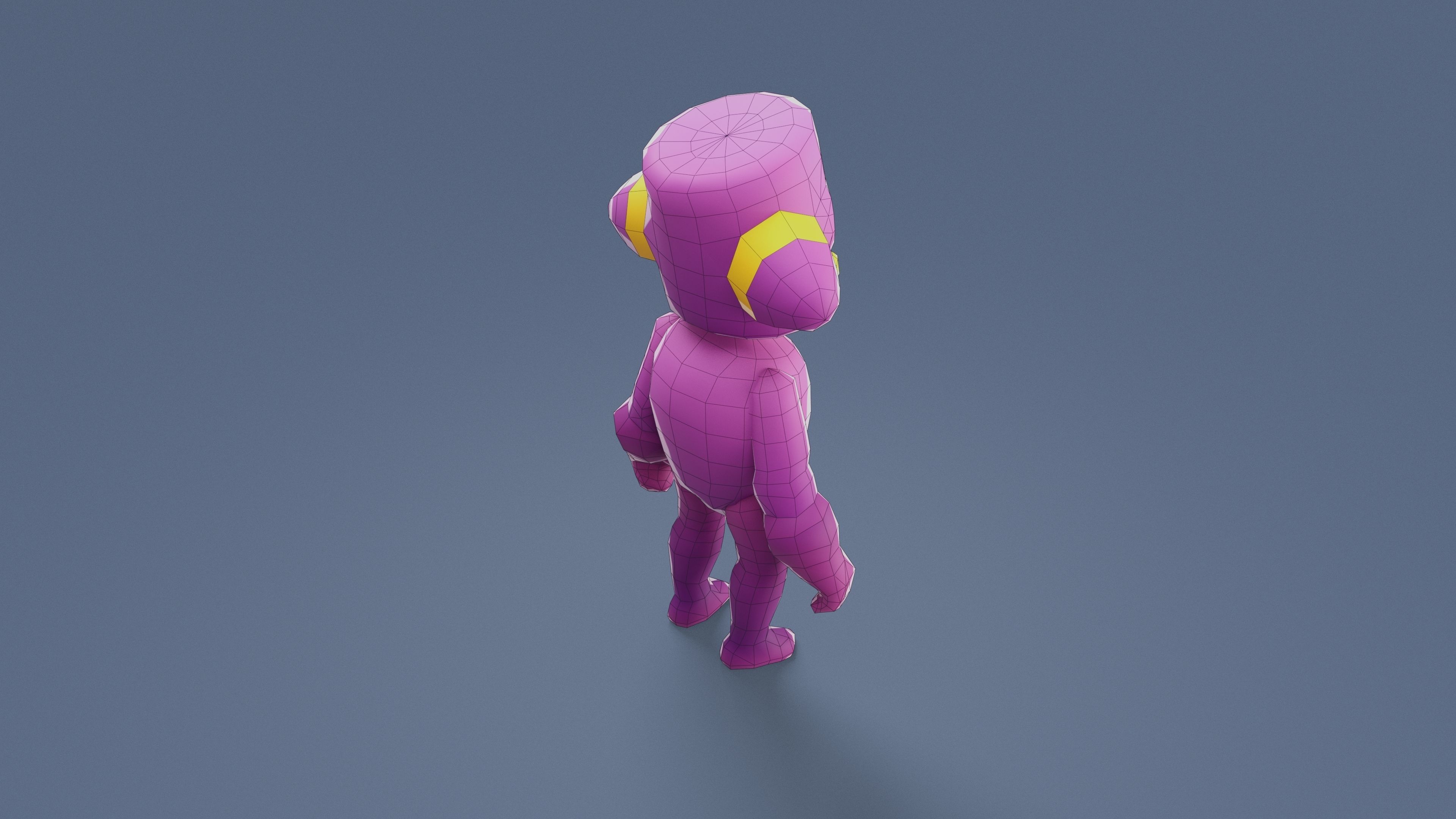 Cartoon Characters - Small Devil Warrior Low-poly 3D model_16