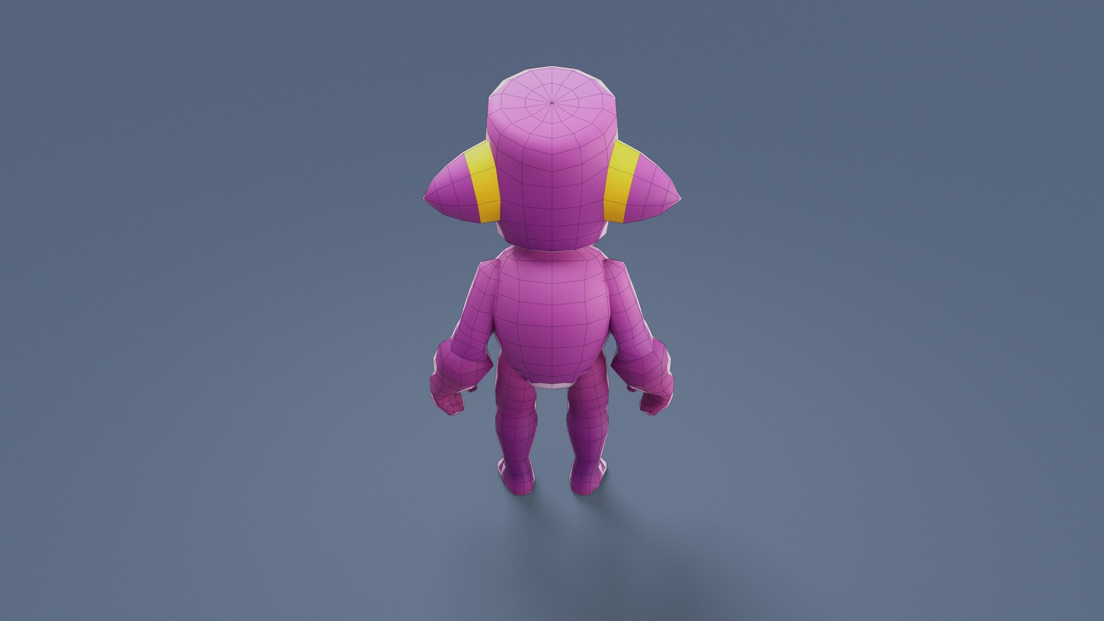 Cartoon Characters - Small Devil Warrior Low-poly 3D model_15