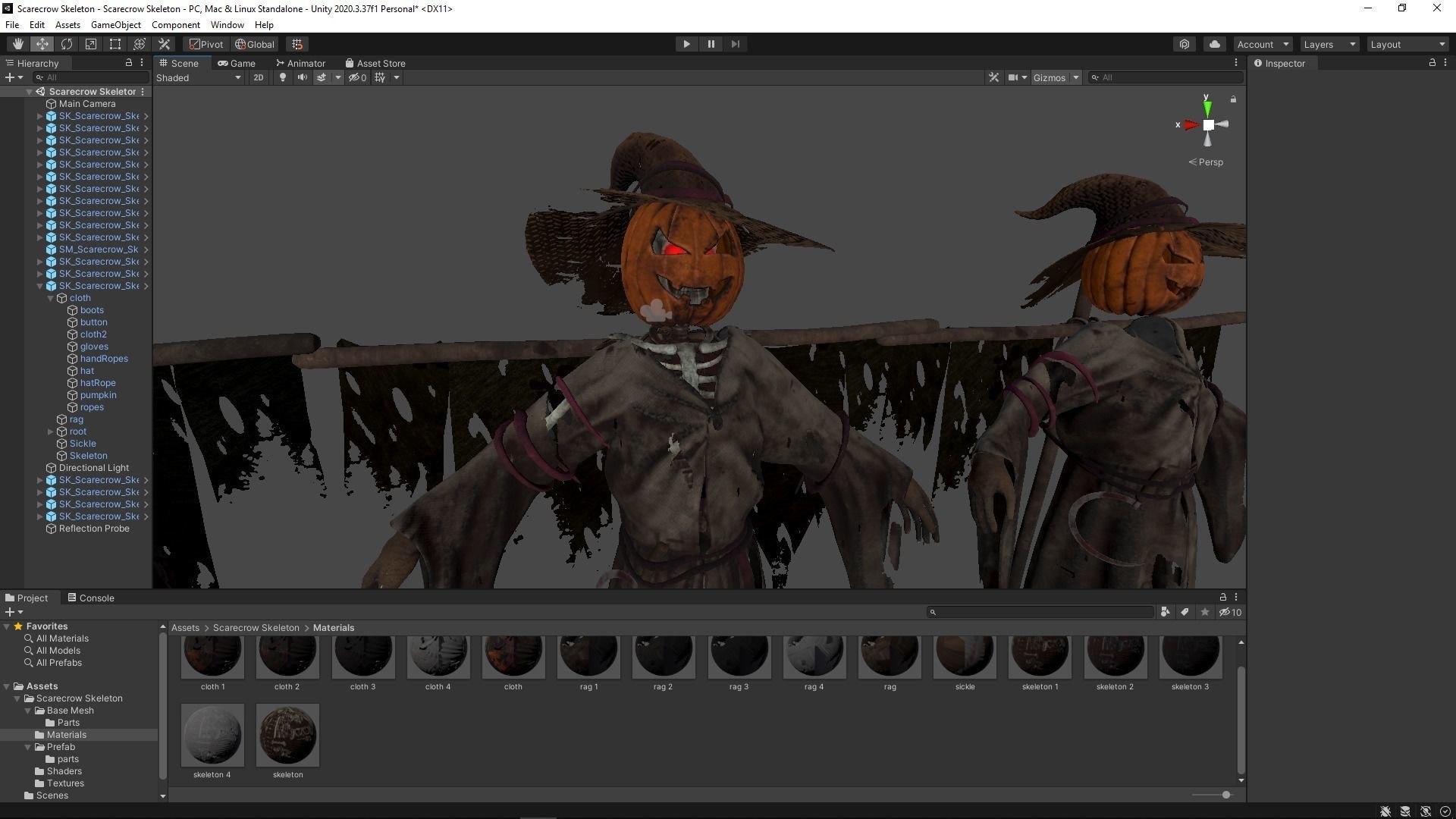 Scarecrow Skeleton Low-poly 3D model_16