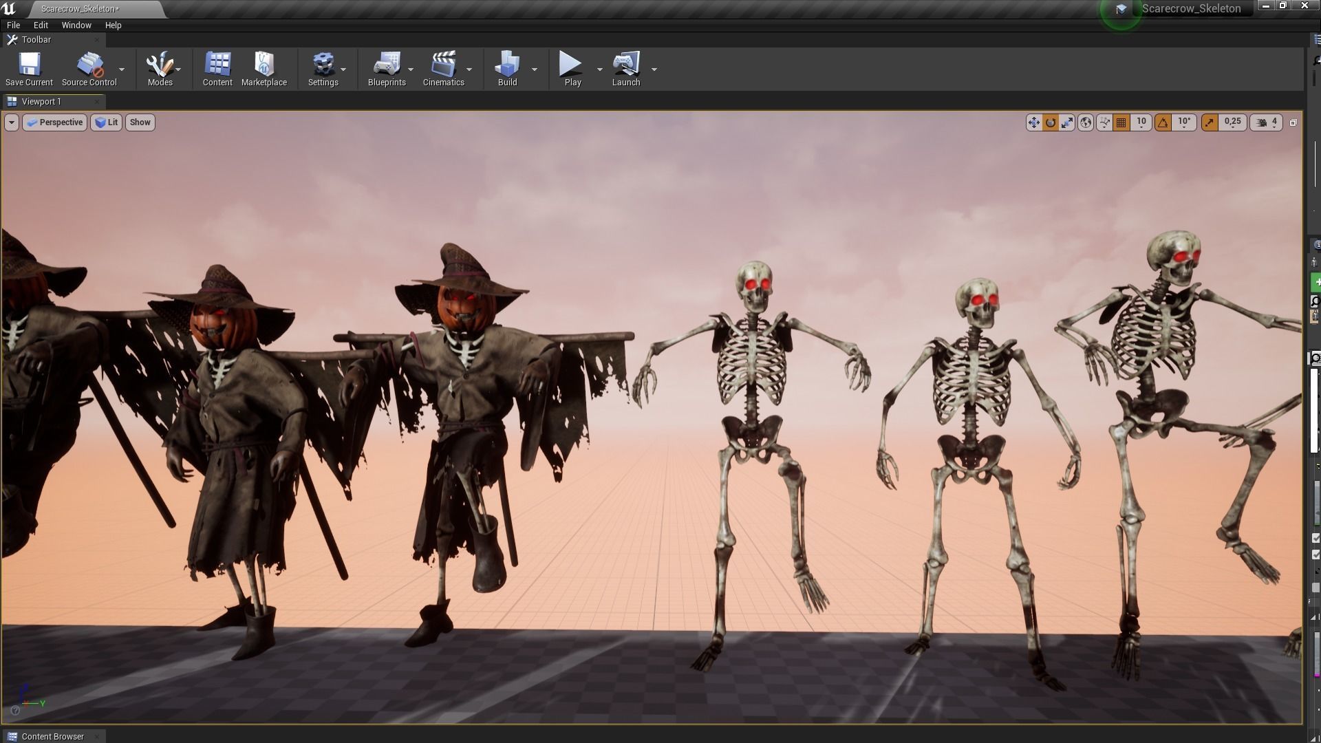 Scarecrow Skeleton Low-poly 3D model_11