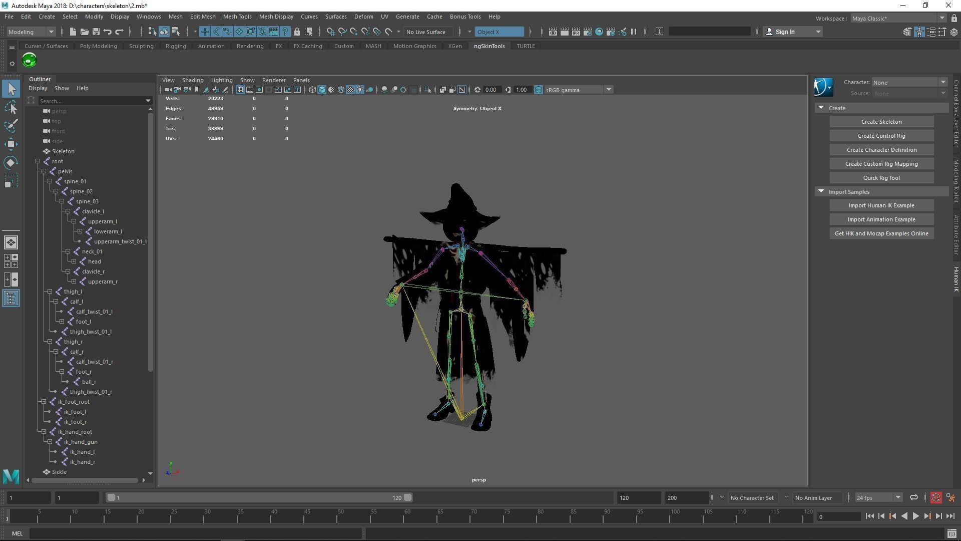 Scarecrow Skeleton Low-poly 3D model_14