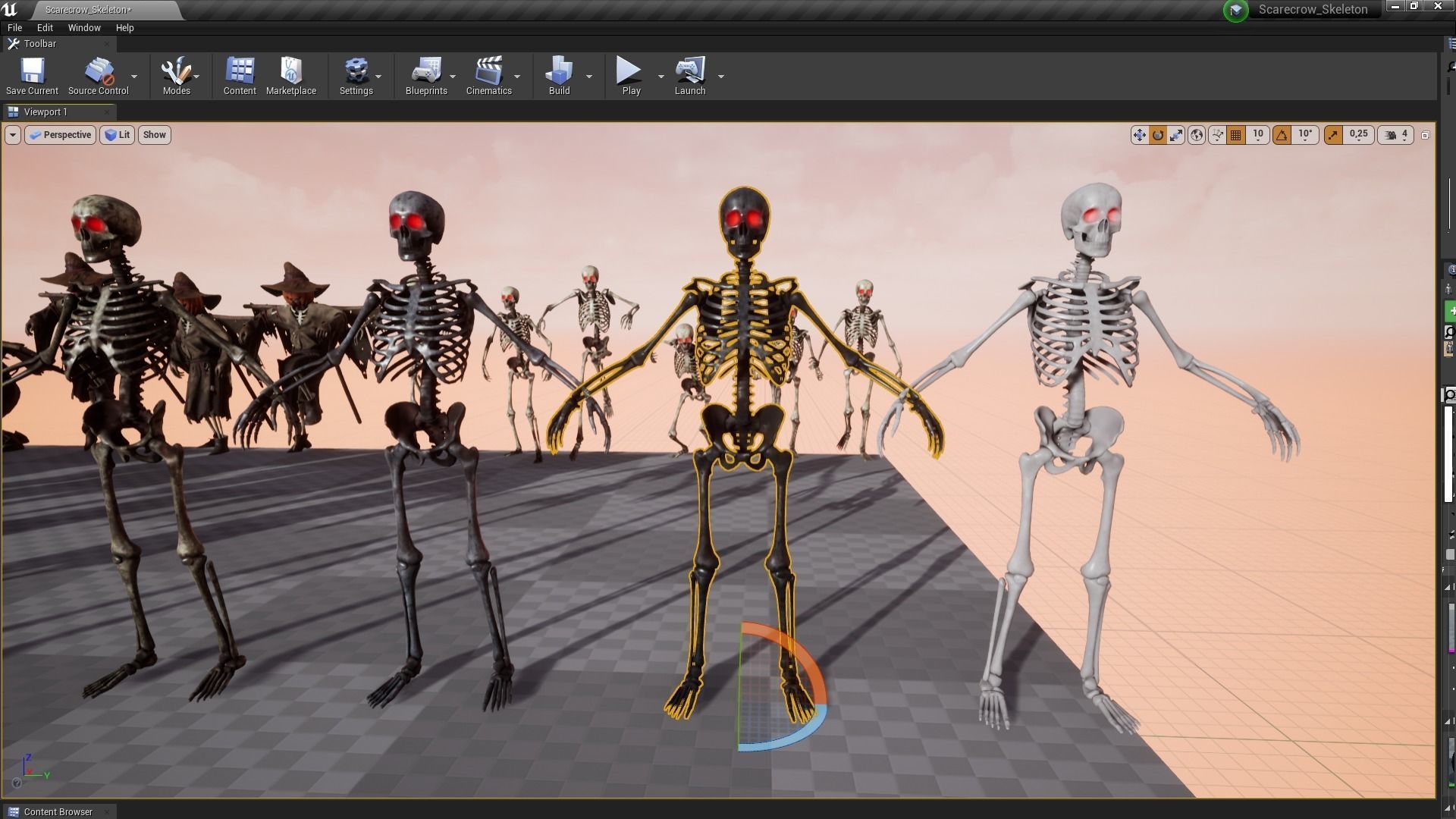 Scarecrow Skeleton Low-poly 3D model_9