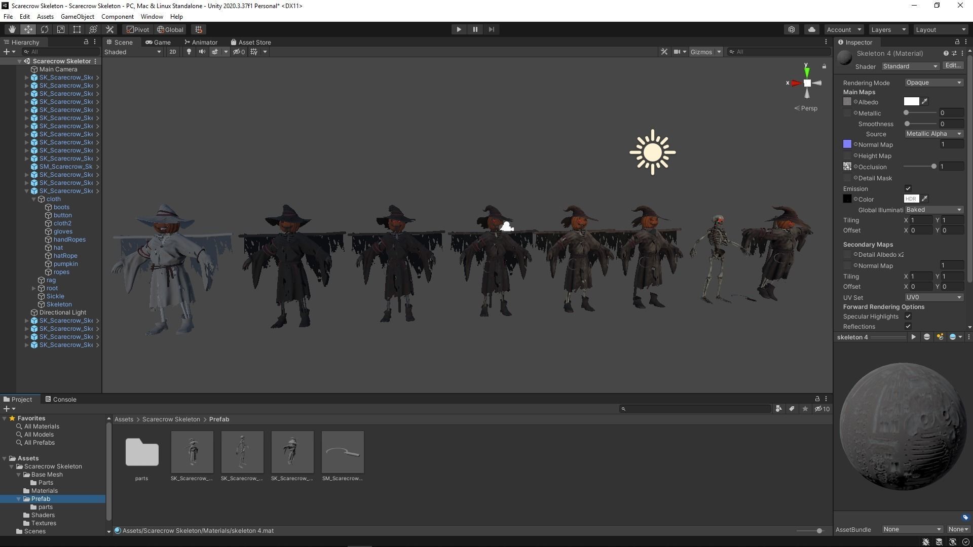 Scarecrow Skeleton Low-poly 3D model_15