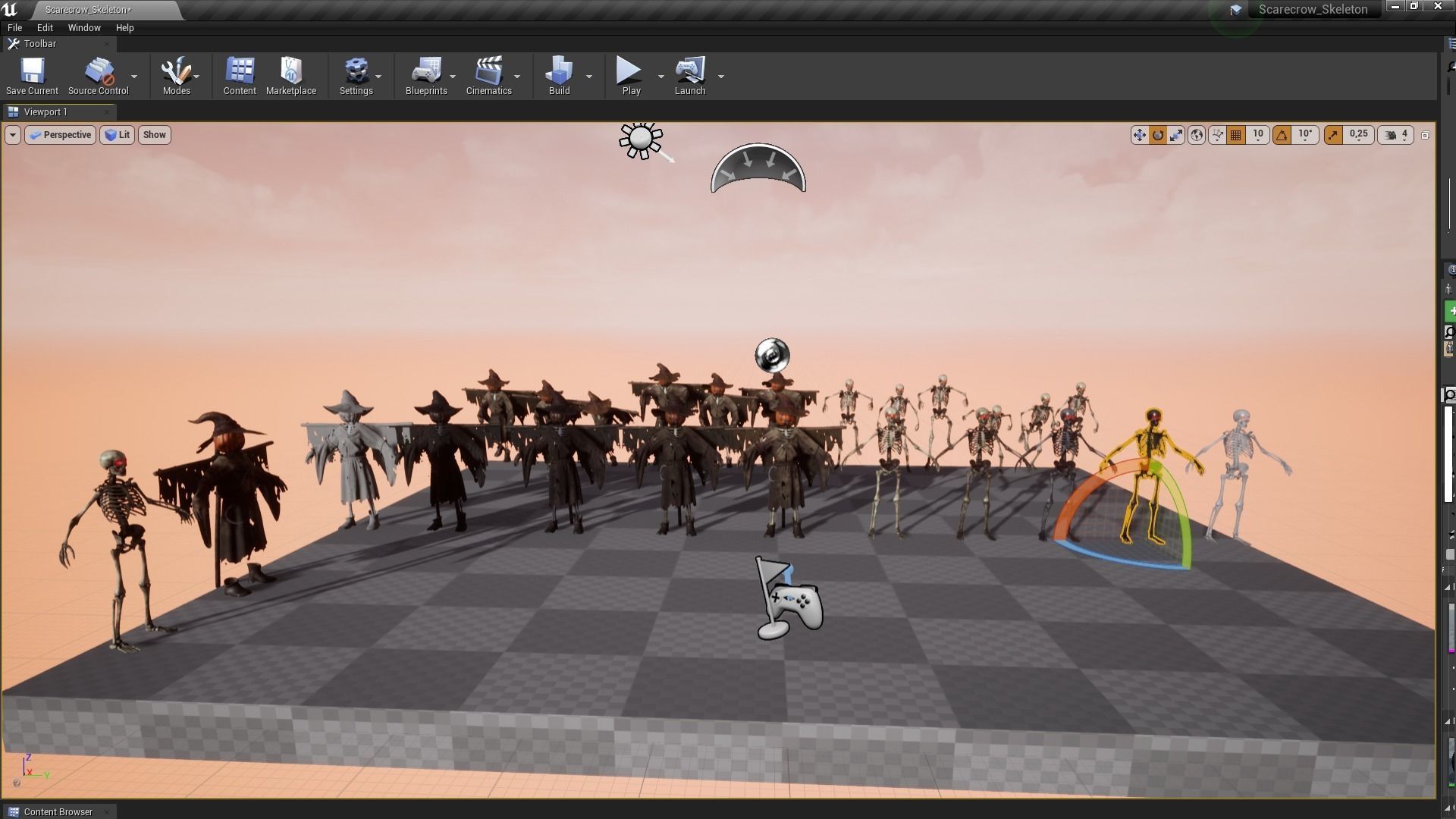 Scarecrow Skeleton Low-poly 3D model_6