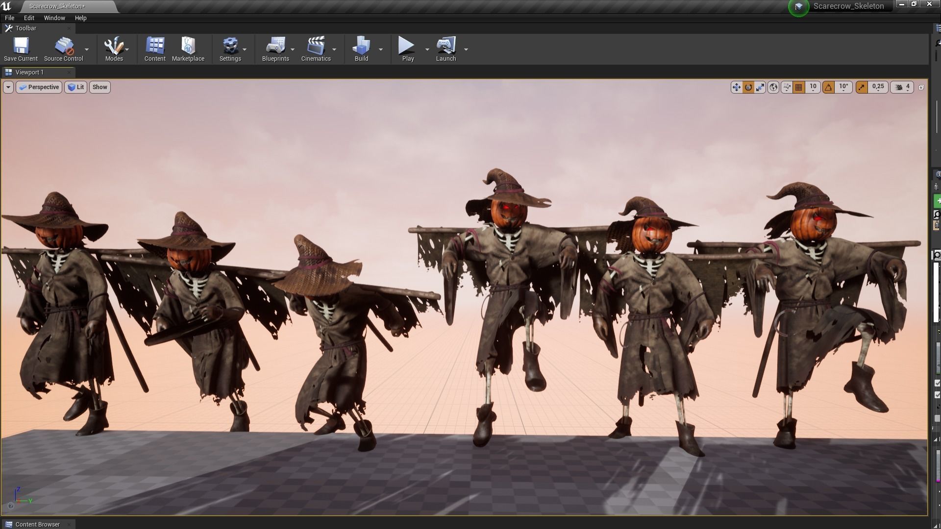 Scarecrow Skeleton Low-poly 3D model_12