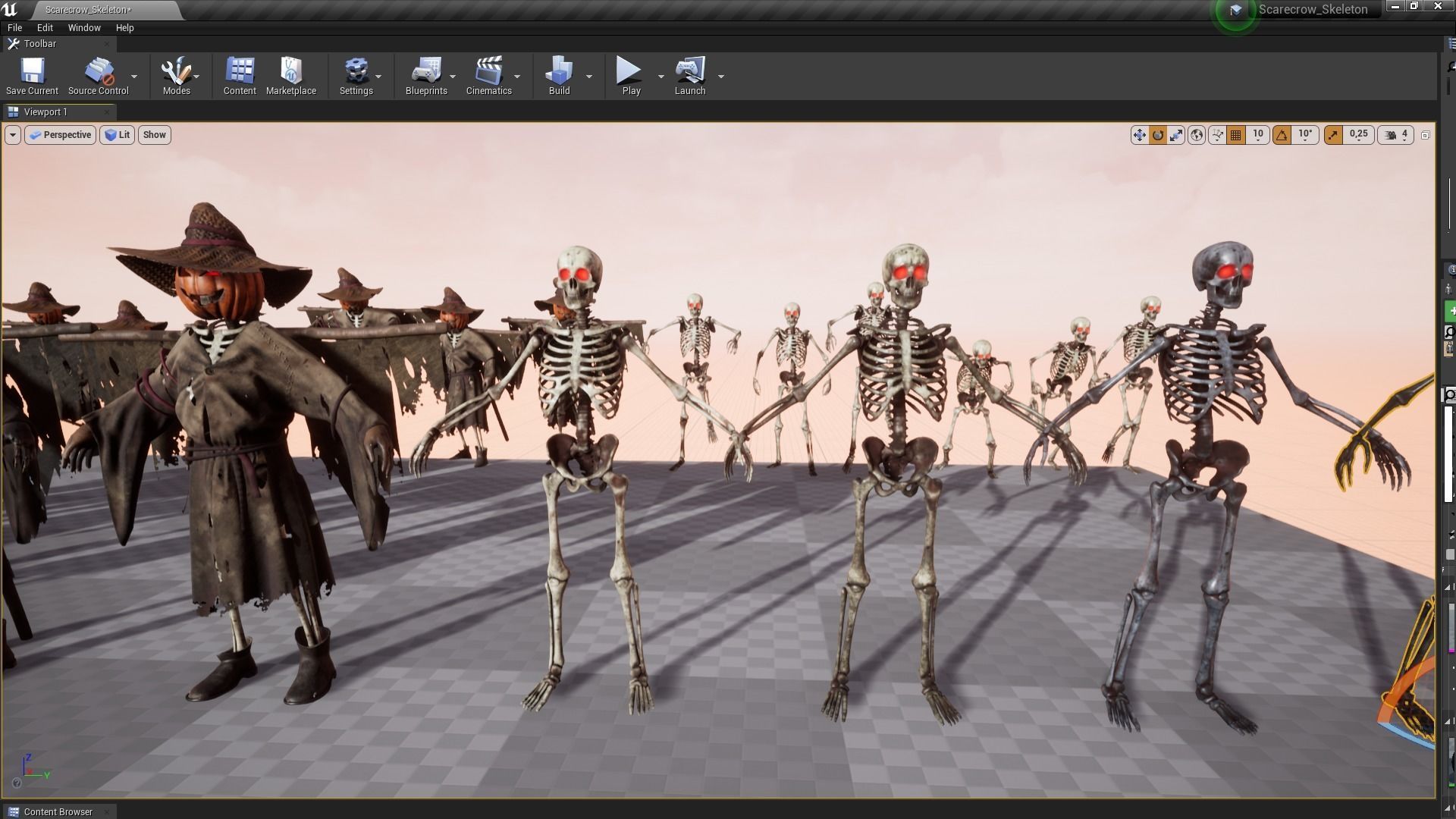 Scarecrow Skeleton Low-poly 3D model_8