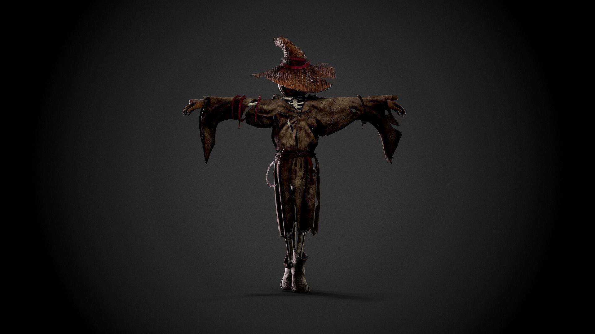 Scarecrow Skeleton Low-poly 3D model_2